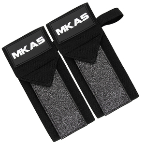Mkas บาร์เบลแพดรัดข้อมือสำหรับเล่นฟิตเนสยิมยกน้ำหนักสีดำออกแบบได้ตามต้องการ - Product Image 3