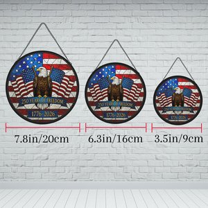 Attrape-soleil en vitrail 250 ans de liberté 1776-2026 Aigle Drapeau américain Pendentif suspendu - Product Image 5