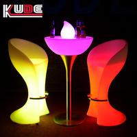 Table de bar LED portable avec pieds en acier, étanche, pour événements et cocktails