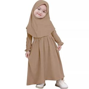 Малазийское мусульманское детское платье высокого качества, комплект хиджаба от 6 до 3 лет, повседневный халат для маленьких девочек C228 - Product Image 2