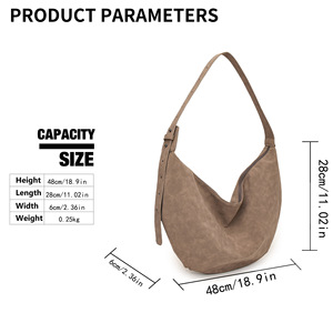 Bolso bandolera Retro para mujer 2025, PU de gran capacidad con forro de poliéster, textura avanzada, para verano, invierno y primavera - Product Image 6