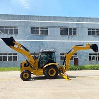Excavadora de Ruedas Confiable con Retroexcavadora 4x4, Cargador Hidráulico, Cucharón de 1.3m, Motor Yuchai, Bomba Dingfeng, 50-75HP, Alto Momento de Carga, 2 en 1