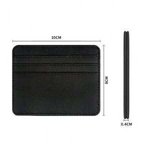 Custom Logo Solid Colors Trading Card Sleeves <b>Id</b> Card <b>Holder</b> Wallet 4 Slots Pocket Purse Genuine PU Leather Credit Cards <b>Holder</b> - Product Image 3