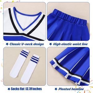 Uniformes de Animadoras para Niñas de 5 a 12 Años, Disfraz de Halloween, Conjunto de Uniforme para Fiesta de Disfraces, <span class=keywords><strong>Cumpleaños</strong></span> - Product Image 4