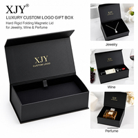 XJY Scatola Regalo di Lusso Personalizzata con Logo, Rigida e Pieghevole con Coperchio Magnetico per Gioielli, Vino e Profumi