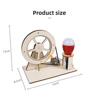 Kinder-Handkurbel-Generator DIY Wissenschafts-Experimentier-Set für Grundschüler - Holzmaterial Montagemodell