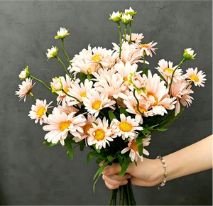 Chrysanthème Artificiel LUYI de Haute Qualité, Réaliste, Doux, Fait Main en Soie, Multi-Têtes, 52cm, Fleurs Simples pour Mariage et <span class=keywords><strong>Jardin</strong></span> - Product Image 4