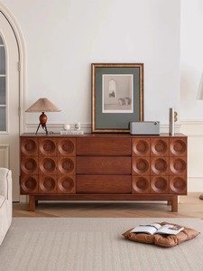 Aparador de lujo europeo Vintage marrón, muebles para el hogar para sala de estar, herramienta para cubiertos y almacenamiento de enfriador de vino