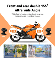 Caméra de tableau de bord pour moto à double objectif 2K, 170 degrés, étanche, WiFi, GPS, enregistreur vidéo, enregistrement en boucle, contrôle par application