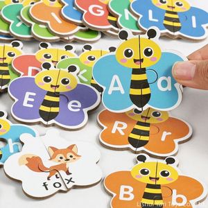 Abc Peg Ideal for Kids to Boost Letter Words Recognition Cartoon Bee-Shaped Alphabet Animal <b>Puzzles</b> With Tin Storage Box - Product Image 2