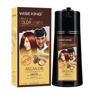 Black keratin färbung haar farbstoff shampoo dunkelbraun shampoo mit beutel und flasche verpackung schnelle abdeckung weiß und grau haar