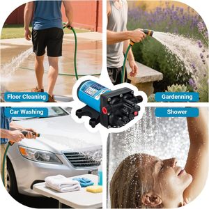 Pompe à eau Exhoper 5,5 GPM 60 PSI, pompe à membrane auto-amorçante à 4 chambres avec accessoires - Product Image 6