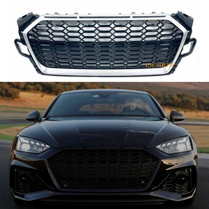 กระจังหน้าทรงรังผึ้งแบบใหม่ RS5 สำหรับ Audi A5 S5 <span class=keywords><strong>F5</strong></span> ปี 2020-2022+ สีโครเมียม+ดำ+เงิน  ได้รับการรับรองมาตรฐานสปอร์ต  วัสดุ ABS  สำหรับกันชนรถยนต์  เข้ารูป 100% - Product Image 2
