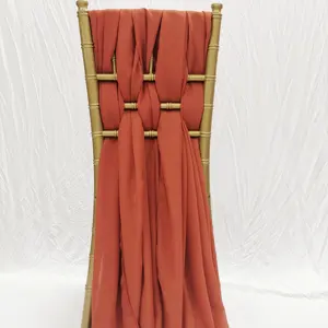 Sash Cadeira De Ferrugem Cadeira De Casamento Chiffon Cortina Laranja Queimado Cadeira Sash