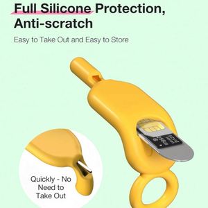 Soporte de silicona para tarjeta SIM con herramienta de extracción de pin y abridor de bandeja, amuleto para mochila para smartphone, para hombre y mujer, para actividades al aire libre - Product Image 4