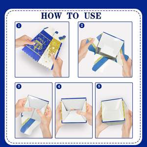 MOAXMOA Juego de 24 Cajas de Papel para Regalos con Temática de <span class=keywords><strong>Príncipe</strong></span> Real en Azul y Dorado para Baby Shower y Cumpleaños, Cajas para Dulces y <span class=keywords><strong>Galletas</strong></span> - Product Image 4