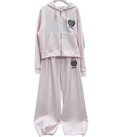 Ensemble de sport décontracté deux pièces pour femme Printemps-Été 2026 : Nouveau sweat à capuche brodé et pantalon moulant au genou