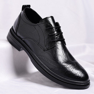 Chaussures en cuir pour hommes, élégantes et décontractées, style brogue, tendance Derby, en cuir souple rehaussé pour jeunes hommes - Product Image 2