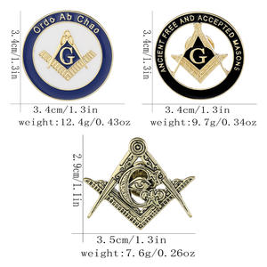 WOWEI moda personalizada Freemason AG símbolo masónico Metal Aleación de Zinc broche solapa esmalte Pin insignia accesorios para recuerdo - Product Image 3