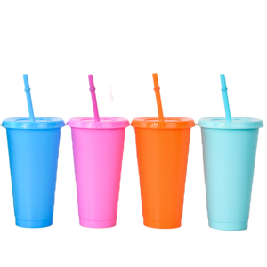 Venti-vaso de plástico esmerilado grueso reutilizable, vaso de taza fría transparente - Product Image 1