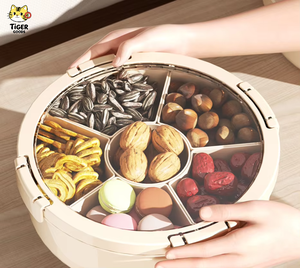TGYW Plato de Frutas de Plástico de Alta Gama, Caja de Aperitivos de Lujo para Sala de Estar, Apta para Microondas, Caja Impresa para Dulces Secos y Húmedos - Product Image 1