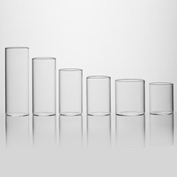 Restaurant-Zylinderförmiges Borosilikatglas Klarer Collins-Glas Kerzenhalter Flacher Boden Stiellose Wein-Collin-Gläser