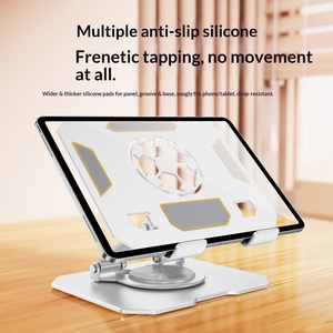 Support de tablette en forme de ballon de football en métal, rotatif, relevable et pliable, support de bureau pour tablette PC, utilisation quotidienne au bureau - Product Image 2