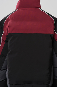 Blouson d'hiver pour homme matelassé color block personnalisé avec col montant à boutons-pression, passepoil contrastant, poignets à scratch et ourlet à cordon de serrage - Product Image 2