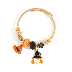 אופנה נירוסטה bangle halloween מכשפה רוחות דלעת תליון צמיד חרוזים לנערות - Product Image 5
