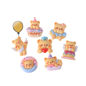 Accessori in resina fai da te a forma di orsetto per gioielli, colla, fermagli per capelli, fasce e patch - Collezione caoh Cute Food Play - Product Image 1