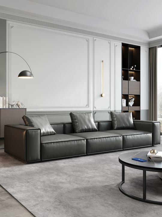 Custom Lshape Leather Corner Sofa Hotel Home Office Furniture