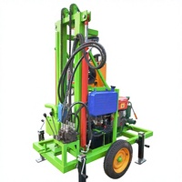 Plateforme de forage portable pour puits d'eau profonds de 200 m avec moteur diesel et boîte de vitesses, pour l'agriculture, la construction résidentielle et l'irrigation