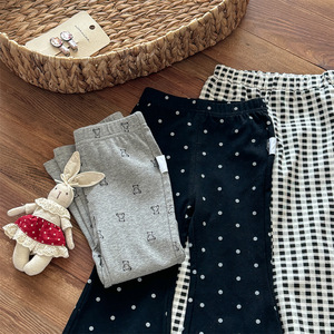 Girls Flared Pants Cotton Abstract Polka Dots Fall 2025 Casual Wear - Product Image 3