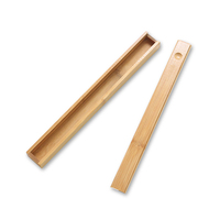 Mini paquet cadeau en bois de bambou avec logo personnalisé, boîte de baguettes, boîte de voyage portable en bois, emballage