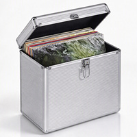 Mallette de transport en aluminium pour tour de CD Boîte de rangement pour disques vinyles Collection de DVD Album Disque DVD