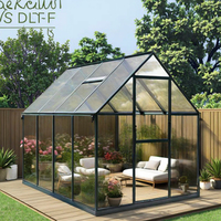 Serre extérieure portable moderne en aluminium avec panneaux en polycarbonate pour la maison jardin fleur plante jardinage espace de relaxation