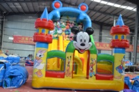 Toboggan gonflable Mickey Mouse en PVC coloré, château gonflable commercial pour enfants, toboggan gonflable pour parc d'attractions et location