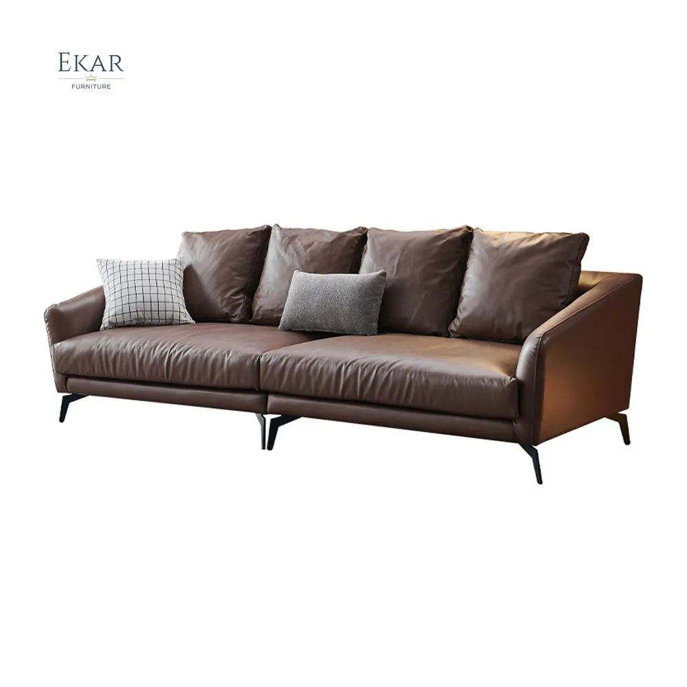 Modern Ekar Furniture L Shaped Corner Upholstered Leather Sofa livingroom sofa