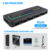 LOVINGCOOL K47 Contrôleur ARGB de haute qualité pour ventilateurs de boîtier PC, Kit de liaison double 10 ports USB 2.0, Extension d'interface multimédia