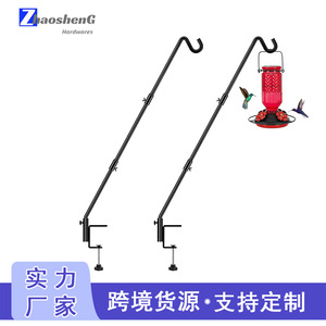 ตะขอแขวนอาหารนกโชโชโลหะสีดำ หมุนได้ 360 องศา สำหรับใช้กับราวกันตกในสวน - Product Image 3