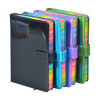 Carnet d'étudiant OEM en cuir PU laser avec pages intérieures arc-en-ciel, fermeture à bouton-pression, pour notes de cours, directement de l'usine.