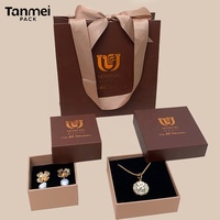 Boîte à Bijoux en Papier Luxe avec Couvercle et Fond, Logo Personnalisé, pour Emballage Cadeau de Bagues, Colliers, Boucles d'Oreilles et Bracelets