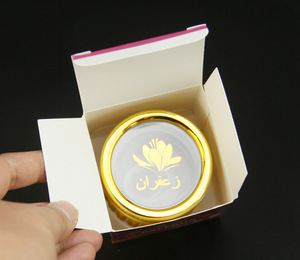 Contenant vide en verre doré haut de gamme, petite bouteille en verre, style hawaïen, dubaï, 5g 10g, boîte d'emballage en papier, chiffon - Product Image 4