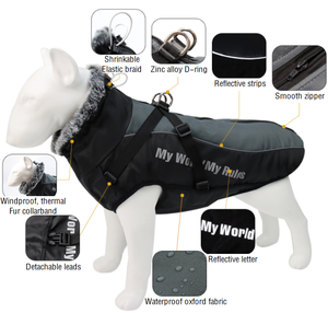 Reiß verschluss Baumwolle Warm New Supplies Bekleidung Kleidung Welpen kostüm Haustier kleine mittlere Hunde solide Haustiere Big Winter Luxus Hunde kleidung - Product Image 1