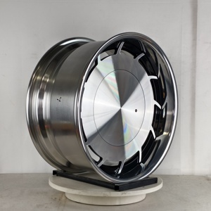 Jantes de voiture forgées personnalisées de 18, 19, 20, 21, 22 pouces, face usinée noire, lèvre polie, avec grand capuchon pour Mercedes - Product Image 2