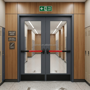 Porte coupe-feu en <span class=keywords><strong>acier</strong></span> galvanisé sur mesure DJMI, design moderne, finition thermolaquée, durable pour usage commercial/résidentiel - Product Image 3