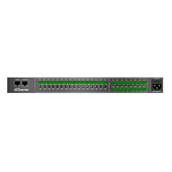 16X16 USB Audio Interface 16 in 16 out Transmitter Audio System 48V 16 Channel Poe Dante Network Audio Interface