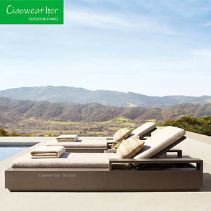 كراسي الاستلقاء بحمام سباحة من الخشب الصلب المقاوم للماء ، عالية الجودة ، كراسي الاستلقاء تحت أشعة الشمس وحمام السباحة - Product Image 2