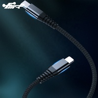Kabel pengisi daya ponsel Usb, untuk Iphone 12 Usb C Tipe C ke 8 pin kabel Data pengisian cepat kabel logam standar 20W FMC