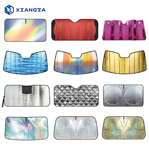 Pare-soleil avant de voiture XIANGTA, pare-soleil pliable personnalisé, pare-soleil rétractable pour fenêtre de voiture, pare-soleil en polyester pour pare-brise de voiture - Product Image 3